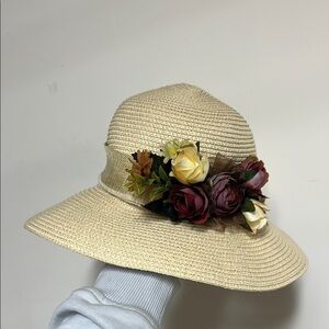 Floral Beige Sun Hat